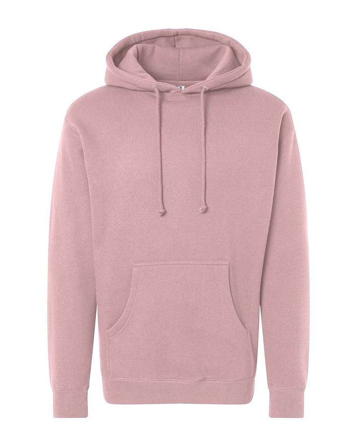 Front View of Dusty Pink Heavyweight Hooded Sweatshirt - IND4000
