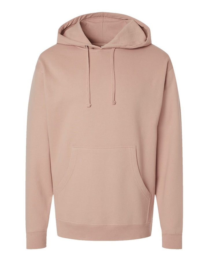 Front View of Dusty Pink Midweight Hooded Sweatshirt - SS4500