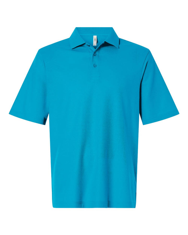 Front View of Electric Blue Men's Resolve CVC Performance Pique Polo - CE106
