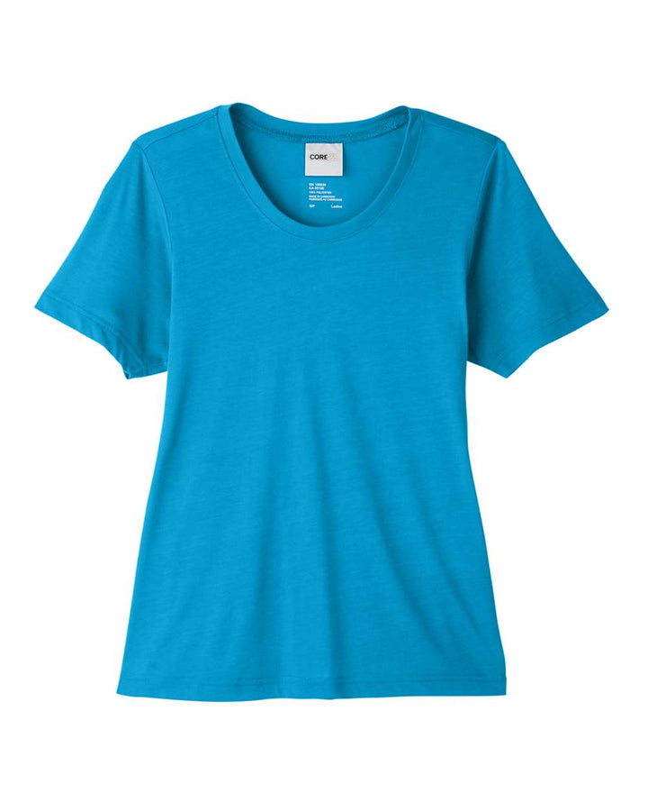 Front View of Electric Blue Women's Fusion ChromaSoft™ Performance T-Shirt - CE111W