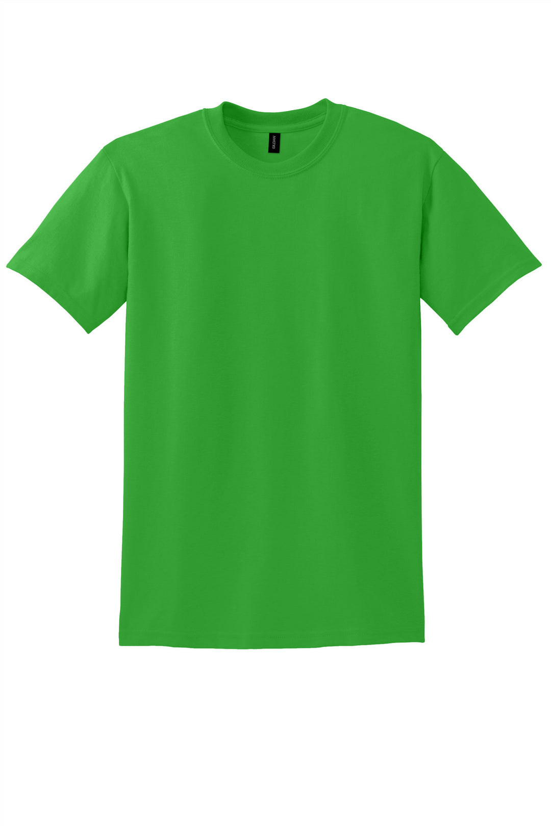 Front View of Electric Green Gildan DryBlend 50 Cotton/50 Poly T-Shirt. 8000