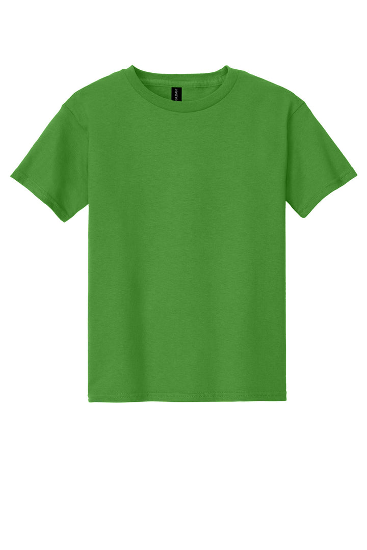 Front View of Electric Green Gildan - Youth Heavy Cotton 100% Cotton T-Shirt. 5000B
