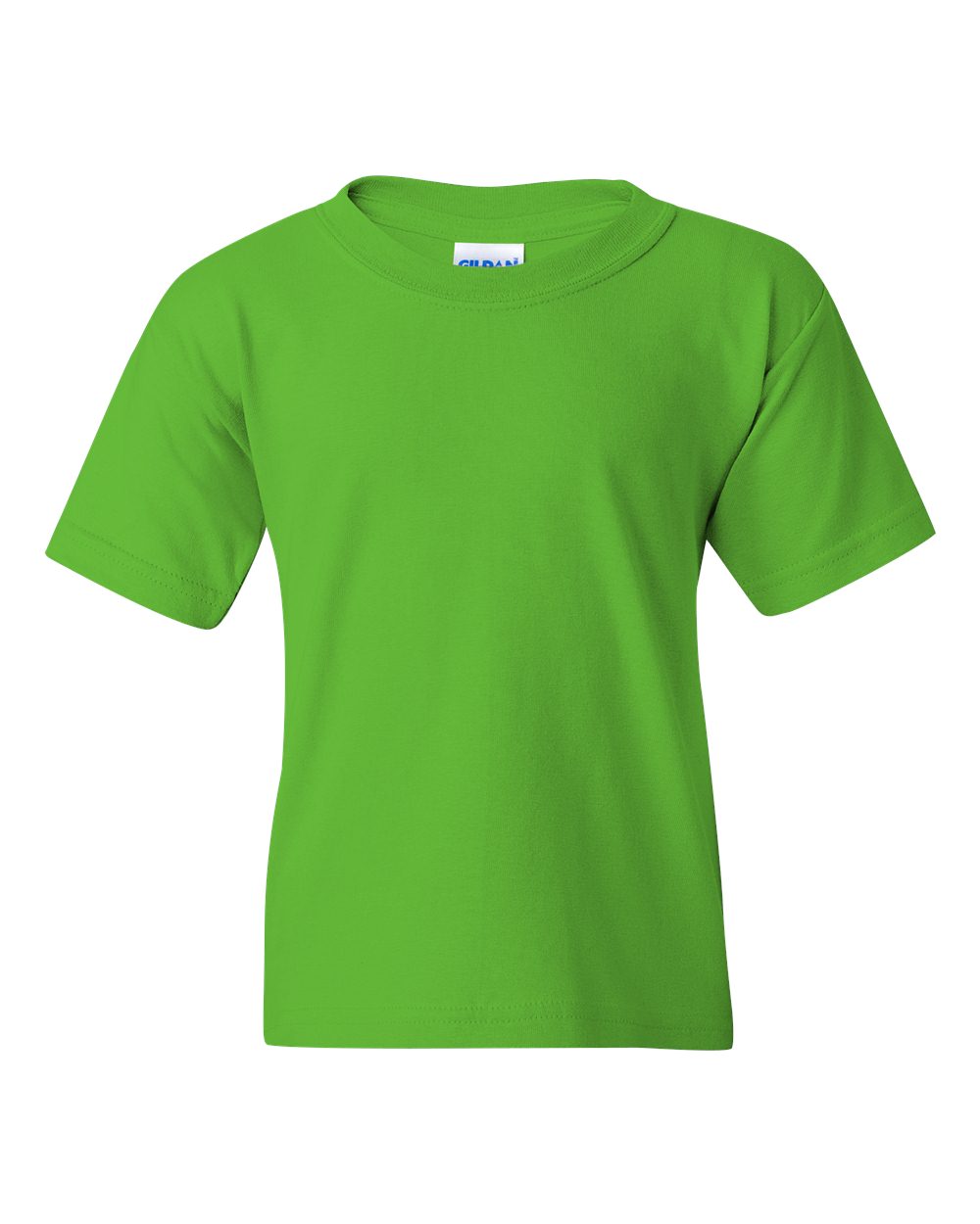 Front View of Electric Green Heavy Cotton™ Youth T-Shirt - 5000B