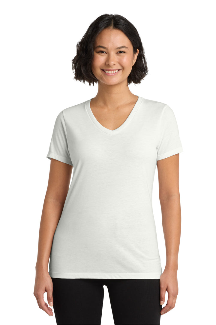 Front View of Fairly White Allmade Women's Tri-Blend V-Neck Tee AL2018