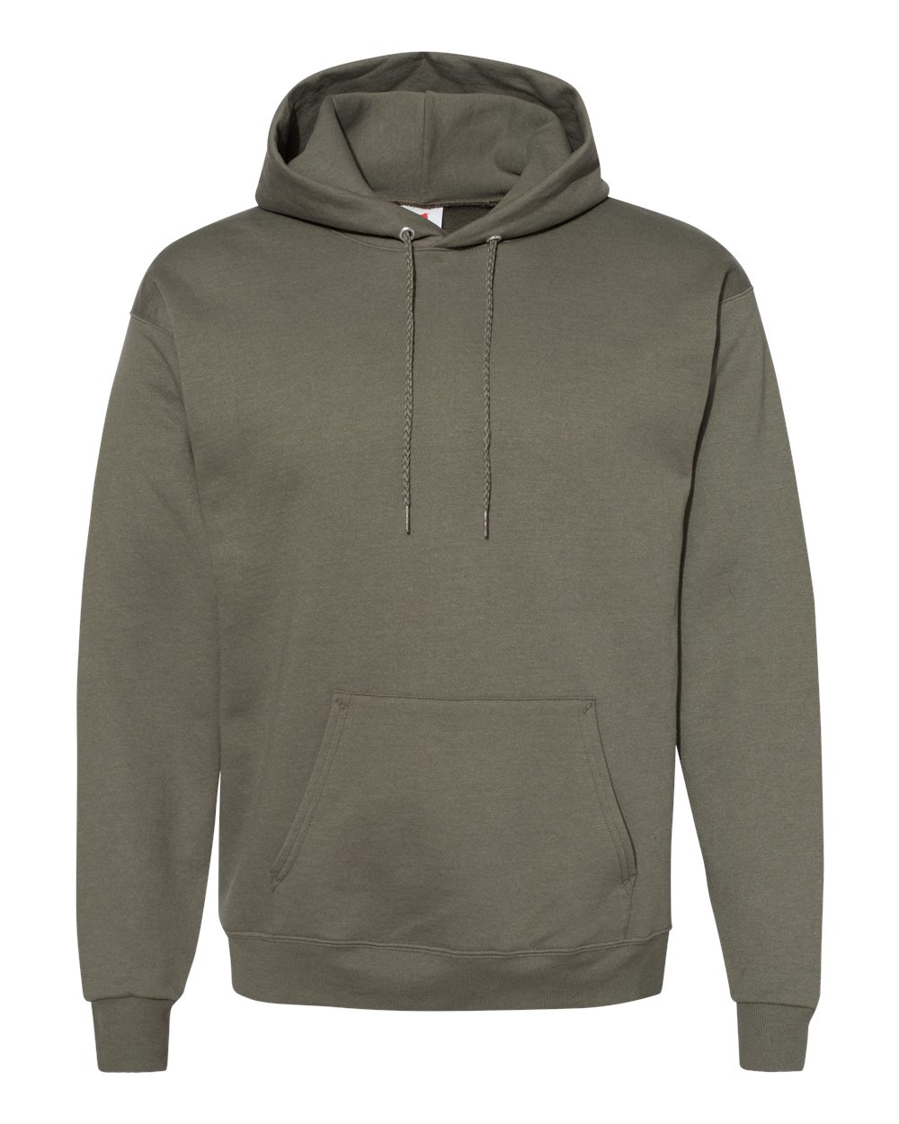 Front View of Fatigue Green Ecosmart® Hooded Sweatshirt - P170