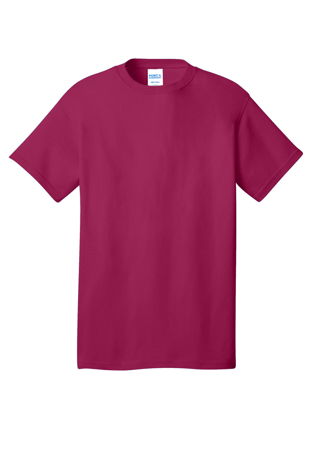 Front View of FlushPink Port & Company - Core Cotton Tee. PC54