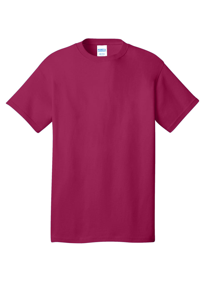 Front View of FlushPink Port & Company - Core Cotton Tee. PC54
