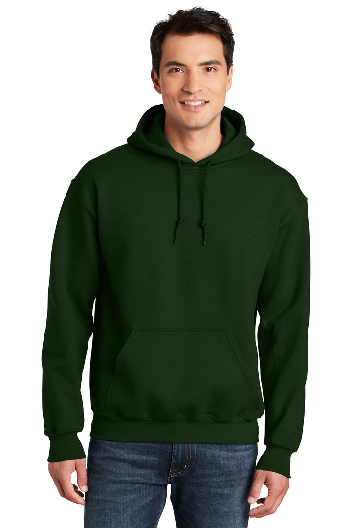 Front View of Forest Gildan - DryBlend Pullover Hooded Sweatshirt. 12500