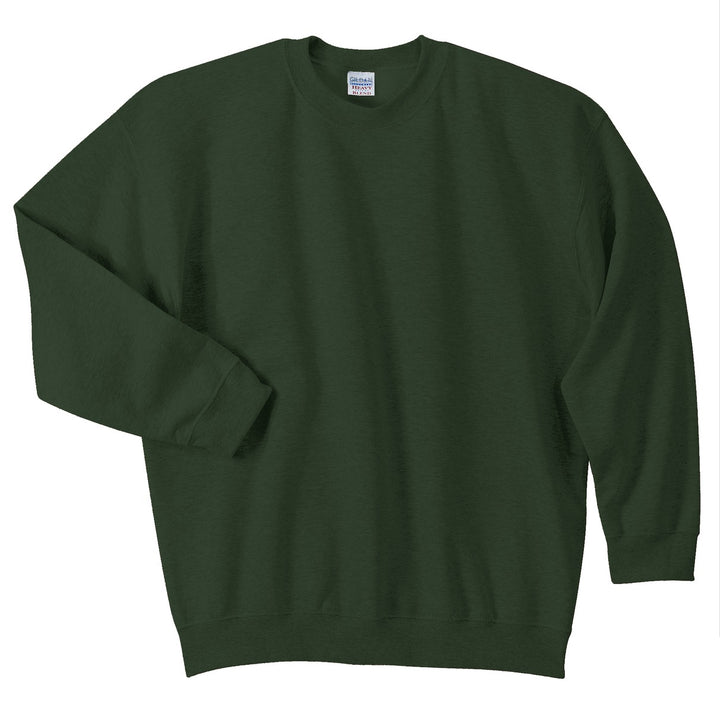 Front View of Forest Gildan Heavy Blend Crewneck Sweatshirt. 18000