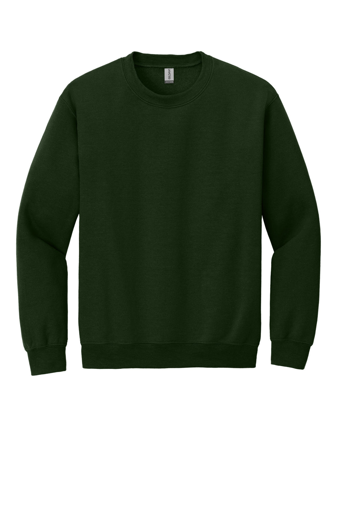 Front View of Forest Gildan Heavy Blend Crewneck Sweatshirt. 18000