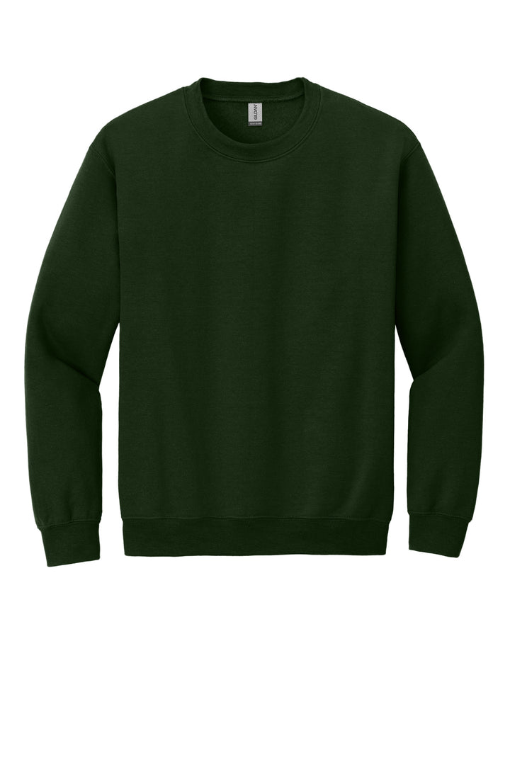 Front View of Forest Gildan Heavy Blend Crewneck Sweatshirt. 18000