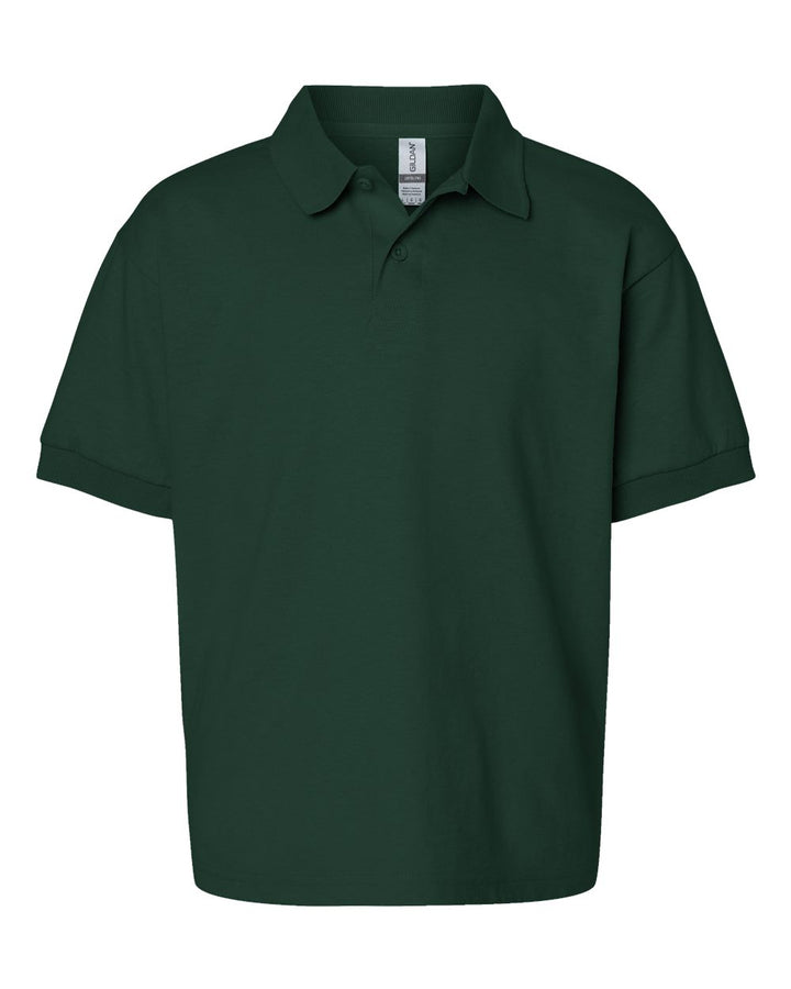 Front View of Forest Green DryBlend® Youth Jersey Polo - 8800B