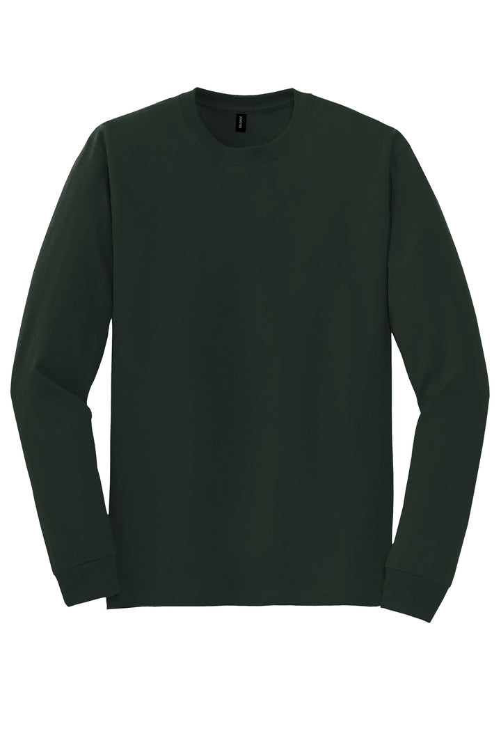 Front View of Forest Green Gildan - DryBlend 50 Cotton/50 Poly Long Sleeve T-Shirt. 8400