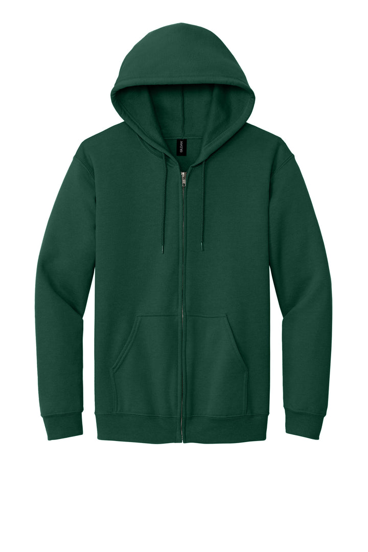 Front View of Forest Green Gildan - Heavy Blend Full-Zip Hooded Sweatshirt. 18600