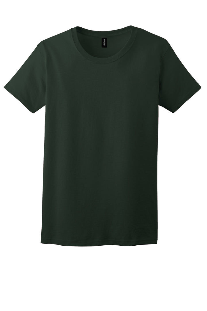 Front View of Forest Green Gildan Women's Ultra Cotton 100% US Cotton T-Shirt. 2000L
