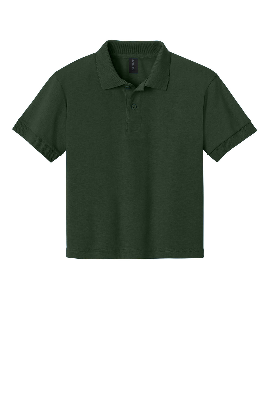 Front View of Forest Green Gildan Youth DryBlend 6-Ounce Jersey Knit Sport Shirt. 8800B