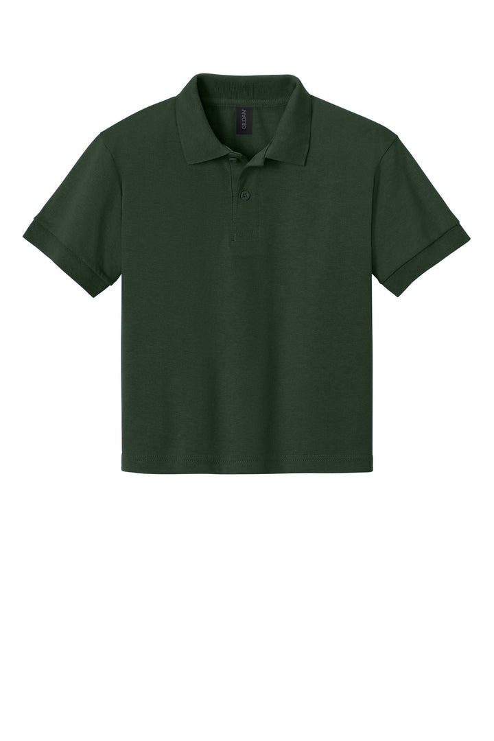 Front View of Forest Green Gildan Youth DryBlend 6-Ounce Jersey Knit Sport Shirt. 8800B