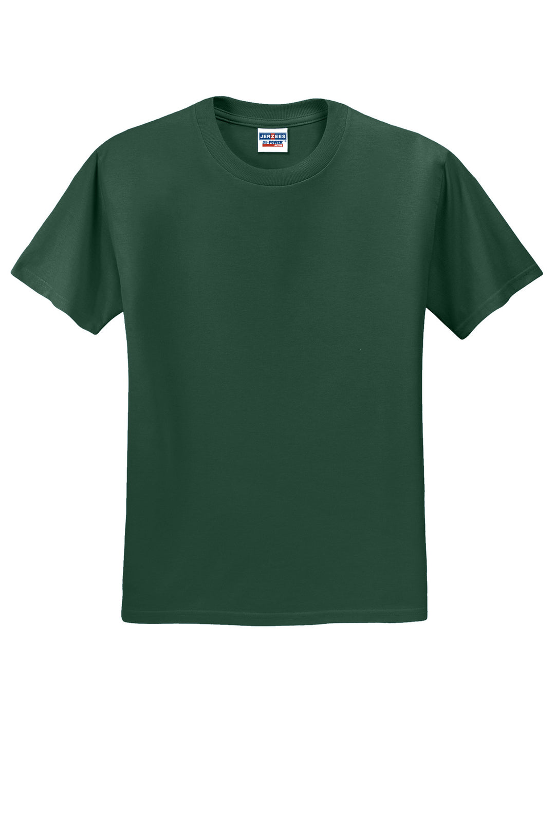 Front View of Forest Green Jerzees - Dri-Power 50/50 Cotton/Poly T-Shirt. 29M
