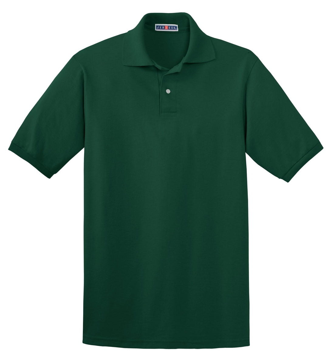Front View of Forest Green Jerzees Dri-Power Sport Shirt. 437M