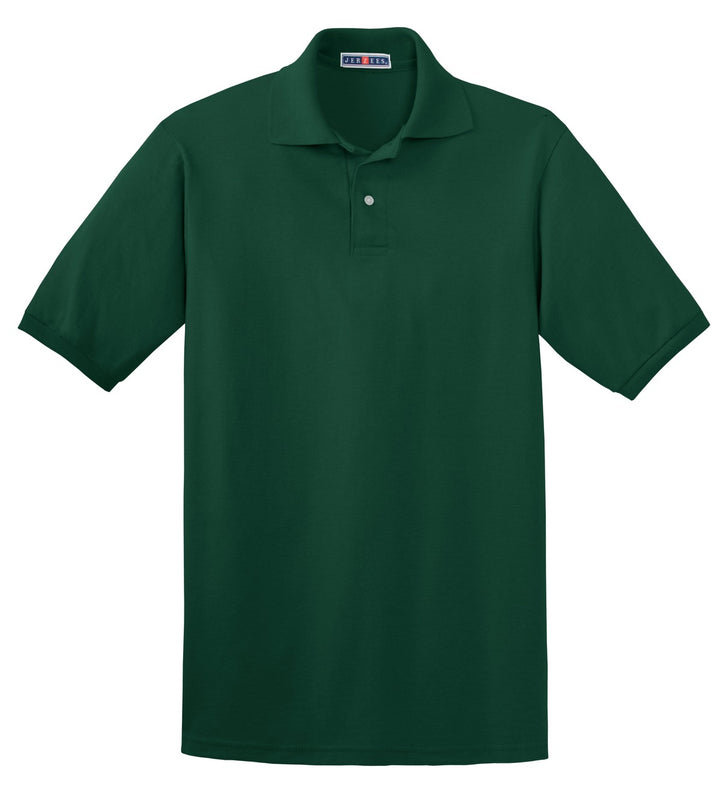 Front View of Forest Green Jerzees Dri-Power Sport Shirt. 437M