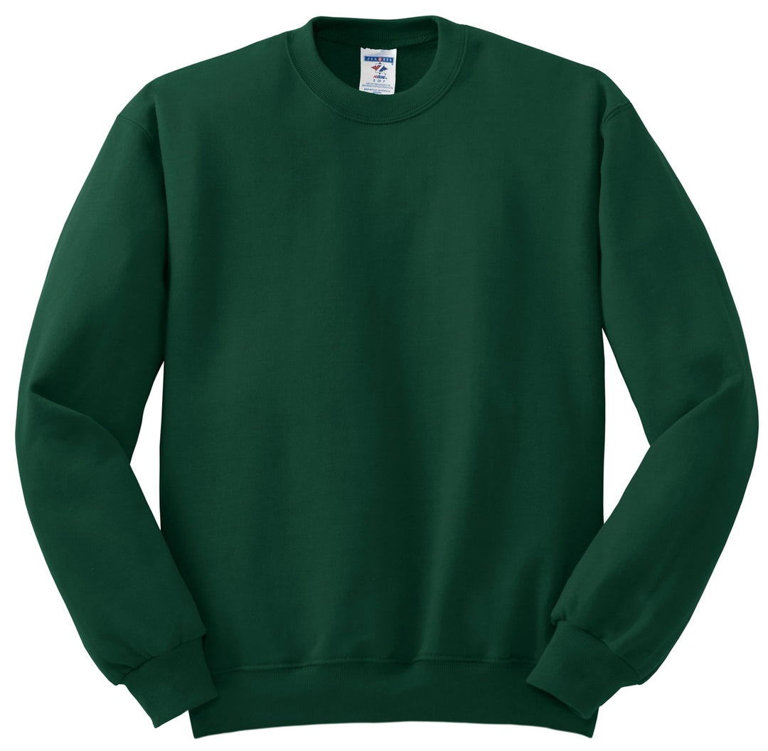 Front View of Forest Green Jerzees - NuBlend Crewneck Sweatshirt. 562M