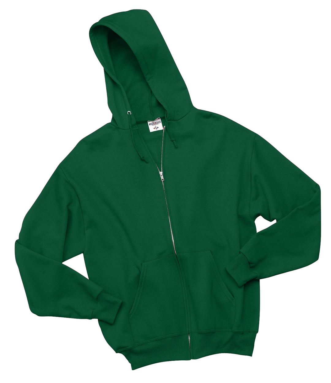Front View of Forest green Jerzees - NuBlend Full-Zip Hooded Sweatshirt. 993M