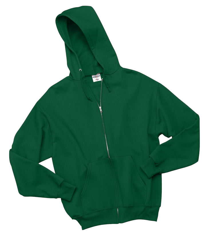 Front View of Forest green Jerzees - NuBlend Full-Zip Hooded Sweatshirt. 993M