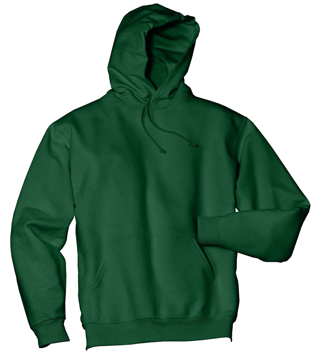 Front View of Forest Green Jerzees NuBlend Pullover Hooded Sweatshirt. 996M