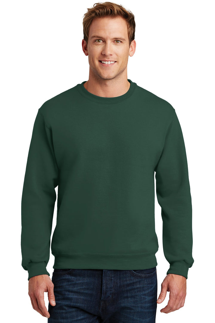 Front View of Forest Green Jerzees Super Sweats NuBlend - Crewneck Sweatshirt. 4662M