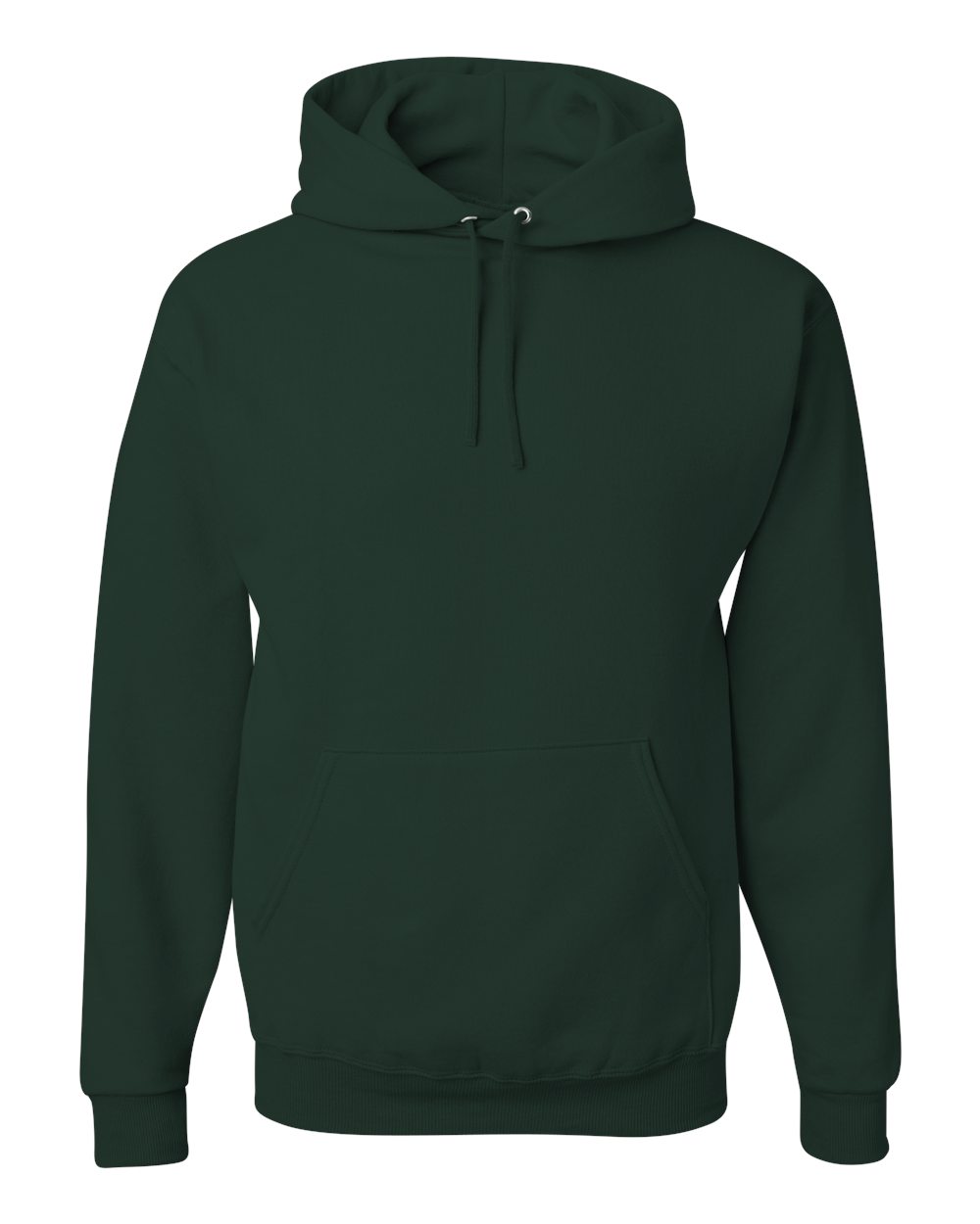 Front View of Forest Green NuBlend® Hooded Sweatshirt - 996MR