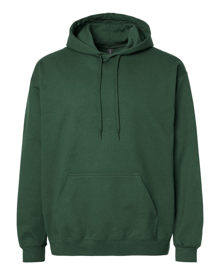 Front View of Forest Green Softstyle® Midweight Hooded Sweatshirt - SF500