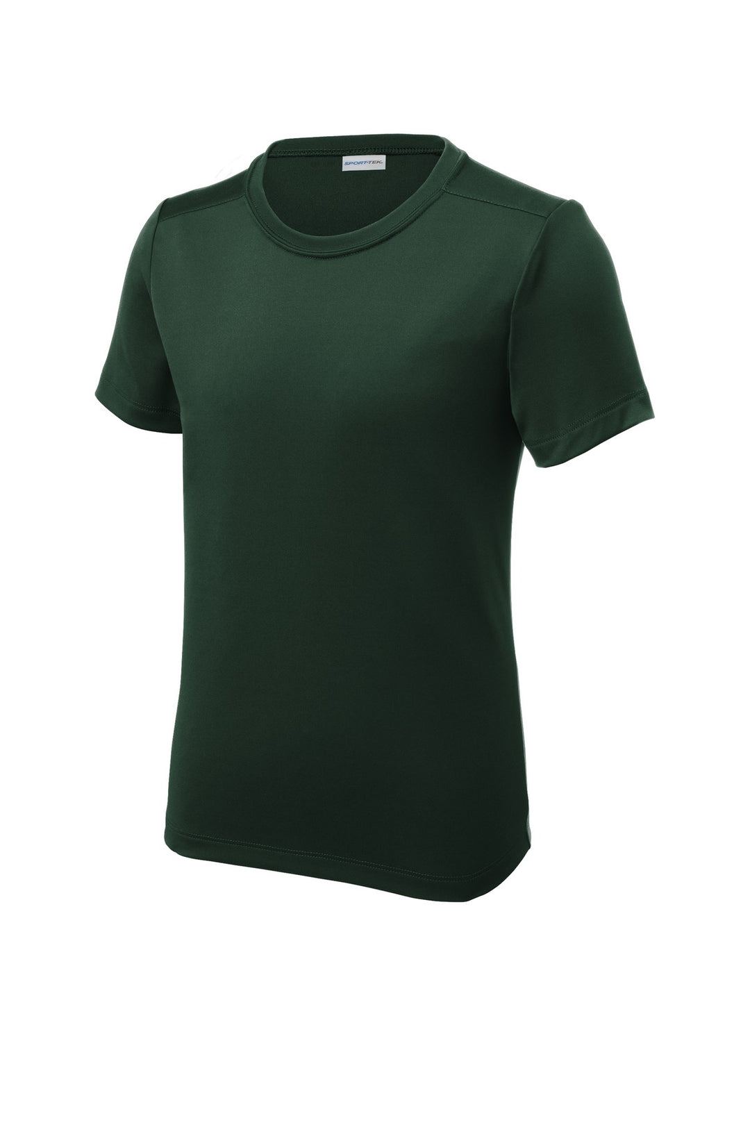 Front View of Forest Green Sport-Tek Youth Posi-UV Pro Tee. YST420