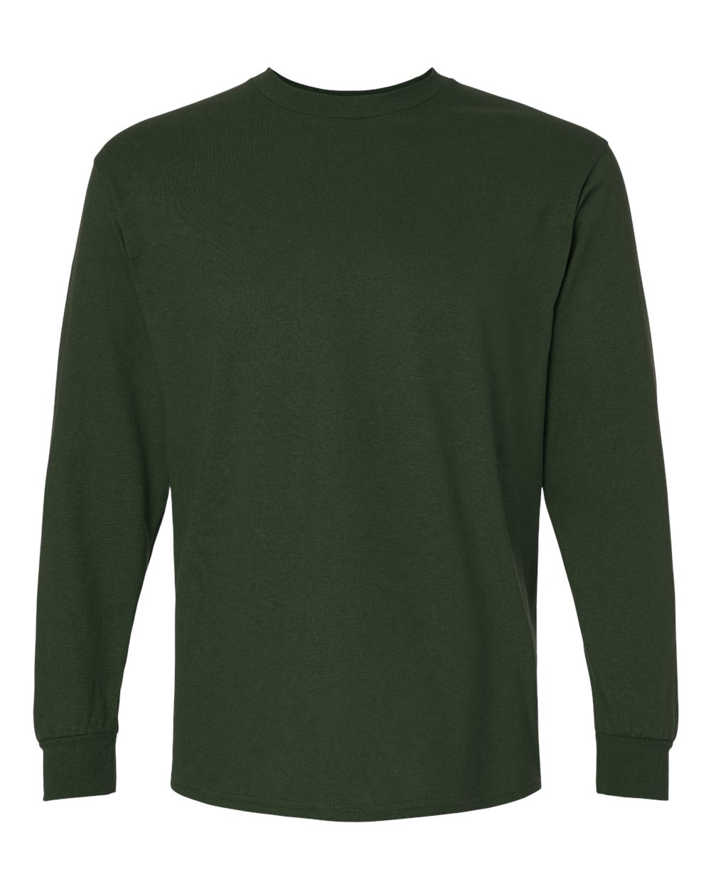 Front View of Forest Green Ultra Cotton® Long Sleeve T-Shirt - 2400