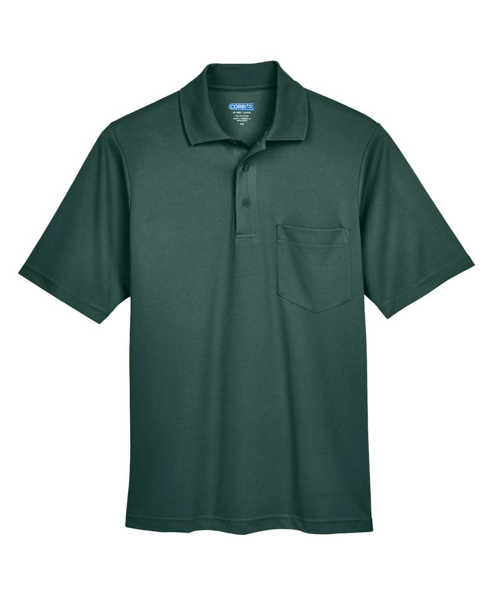 Front View of Forest Men's Origin Performance Piqué Polo with Pocket - 88181P