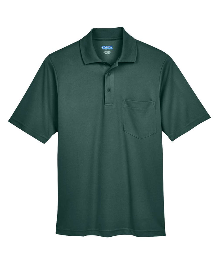 Front View of Forest Men's Origin Performance Piqué Polo with Pocket - 88181P