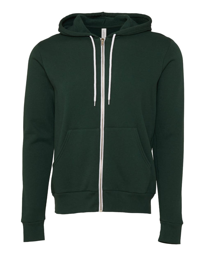Front View of Forest Sponge Fleece Full-Zip Hoodie - 3739