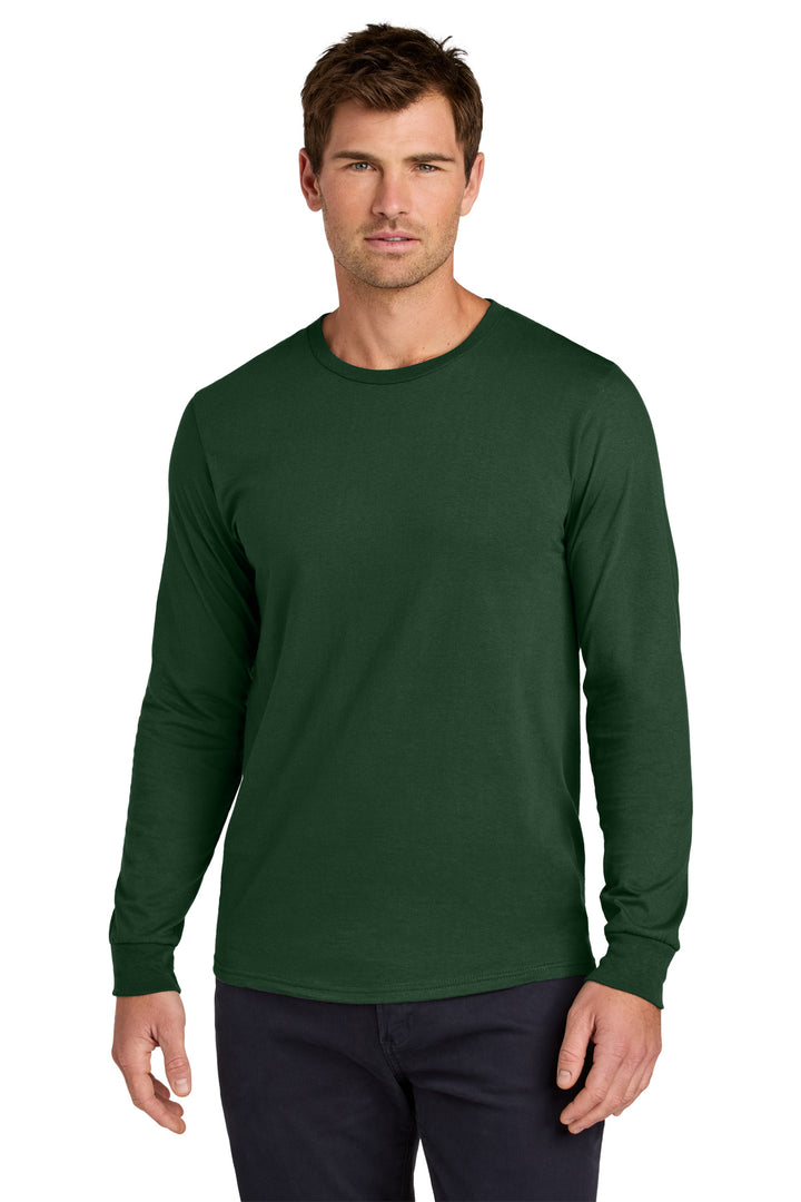 Front View of ForestGrn Jerzees Classics Unisex Cotton Long Sleeve T-Shirt 363L