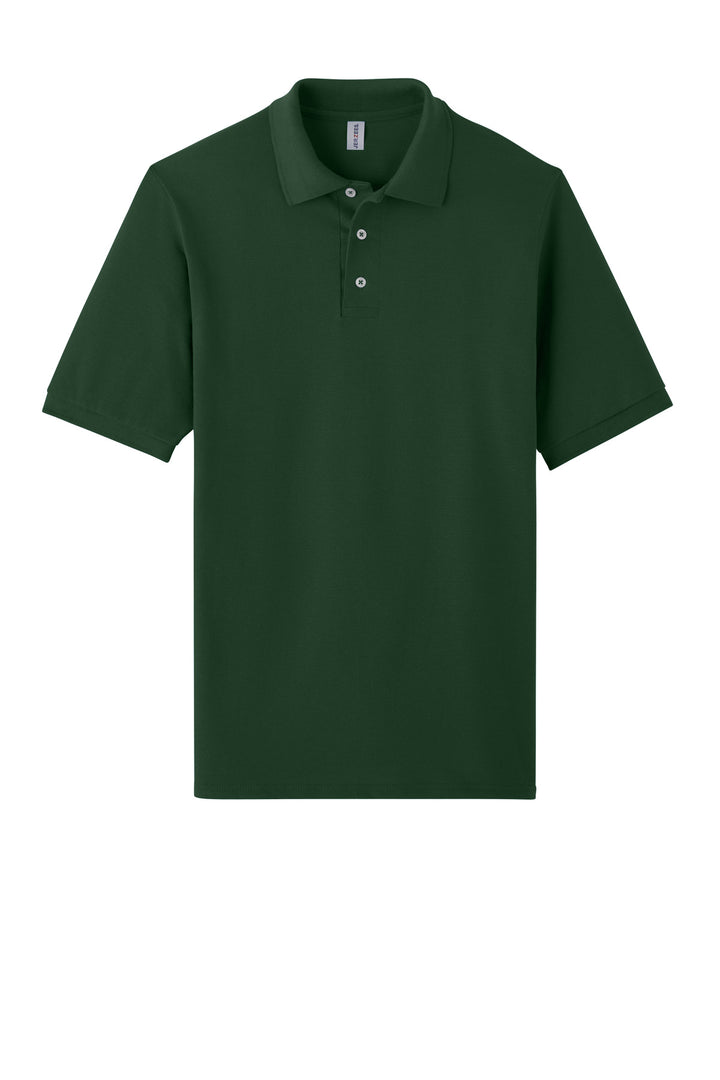 Front View of ForestGrn Jerzees Unisex Premium Ring Spun Cotton Pique Sport Shirt 443M