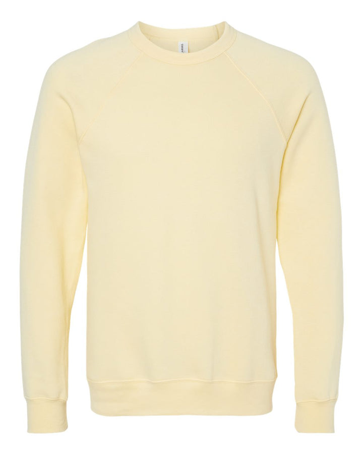 Front View of French Vanilla Sponge Fleece Raglan Crewneck Sweatshirt - 3901