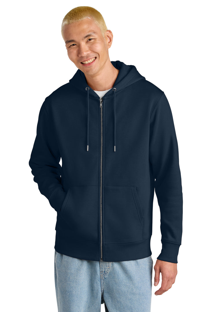 Front View of FrenchNavy Stanley/Stella Unisex Cultivator 2.0 Full-Zip Hooded Sweatshirt SXU005