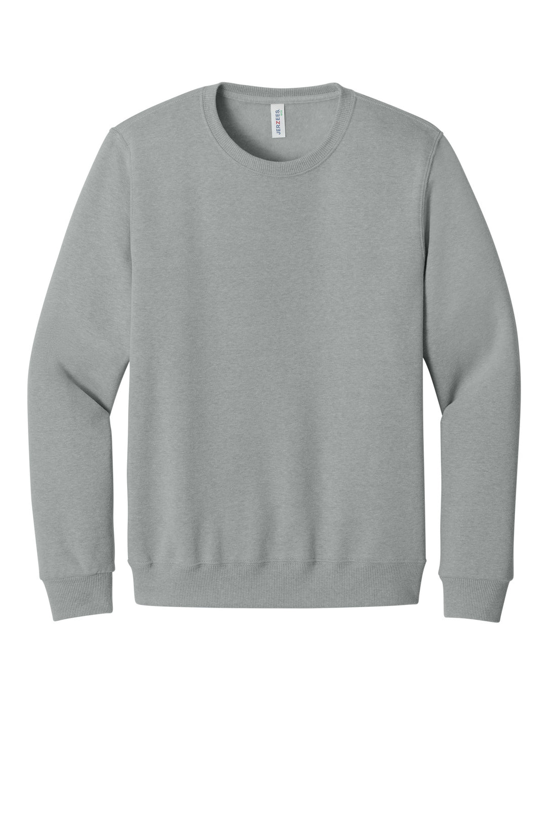 Front View of FrstGreyHt Jerzees Eco Premium Blend Crewneck Sweatshirt 701M