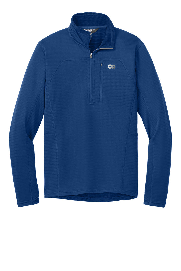 Front View of GalaxyBlue LIMITED EDITION Outdoor Research Tech Grid 1/4-Zip Fleece OR322267
