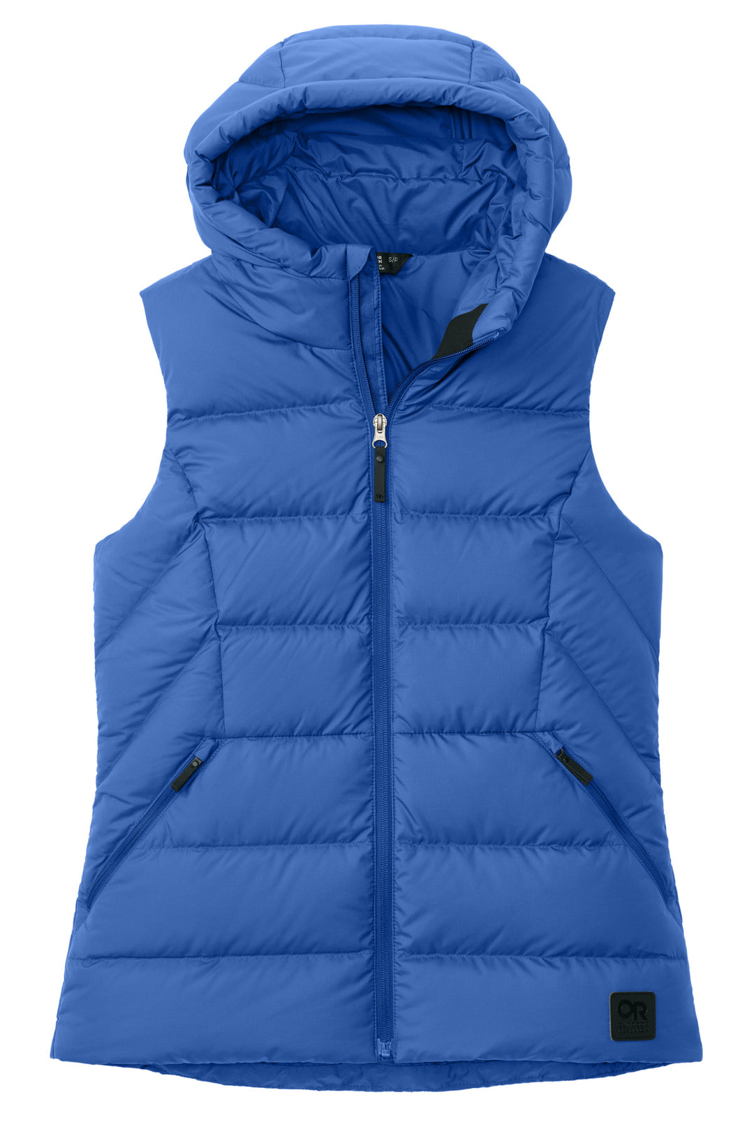 Front View of GalaxyBlue LIMITED EDITION Outdoor Research Women's Coldsnap Hooded Down Vest OR322218