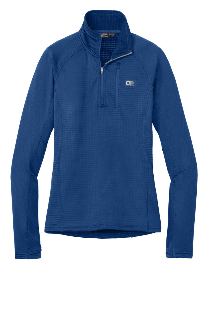 Front View of GalaxyBlue LIMITED EDITION Outdoor Research Women's Tech Grid 1/4-Zip Fleece OR322263