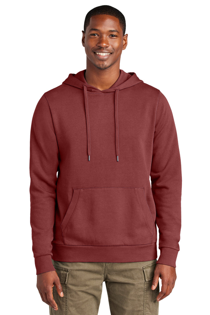 Front View of Garnet District Wash Fleece Hoodie DT2200