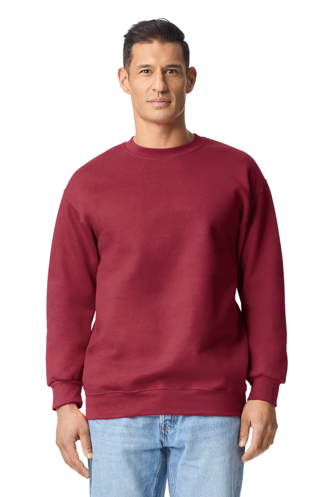 Front View of Garnet Gildan Hammer Maxweight Crewneck Sweatshirt 19000