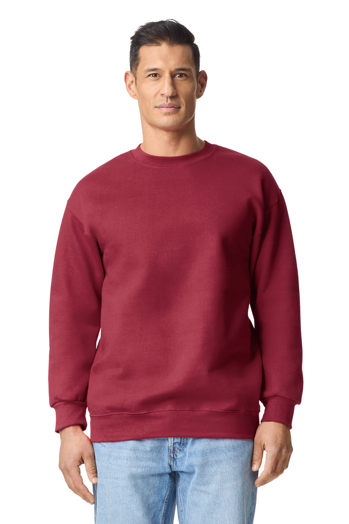 Front View of Garnet Gildan Hammer Maxweight Crewneck Sweatshirt 19000