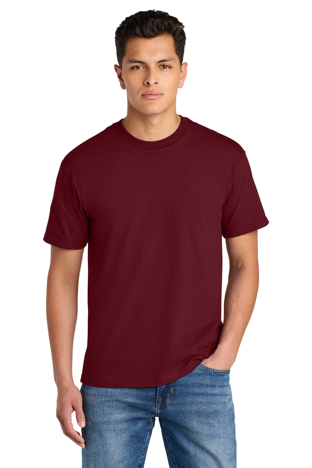 Front View of Garnet Gildan Hammer Maxweight Tee 75000