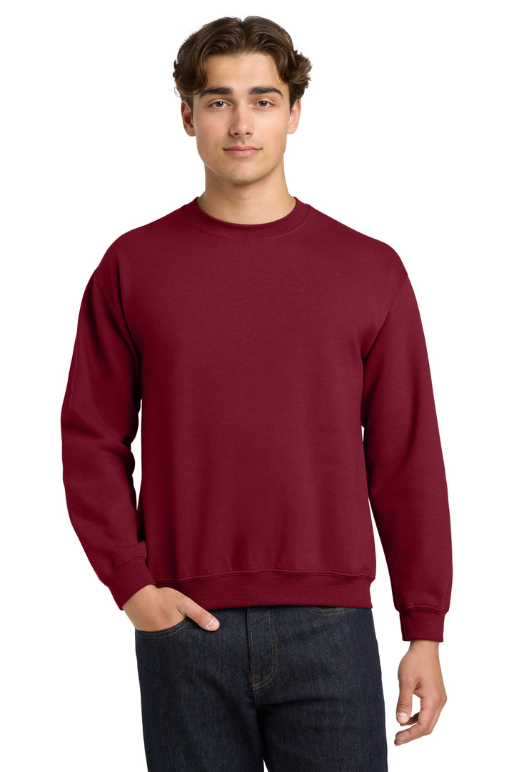 Front View of Garnet Gildan Heavy Blend Crewneck Sweatshirt. 18000