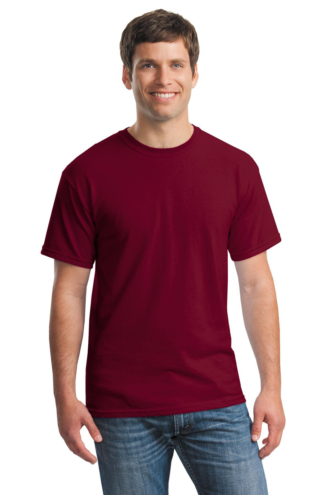 Front View of Garnet Gildan - Heavy Cotton 100% Cotton T-Shirt. 5000